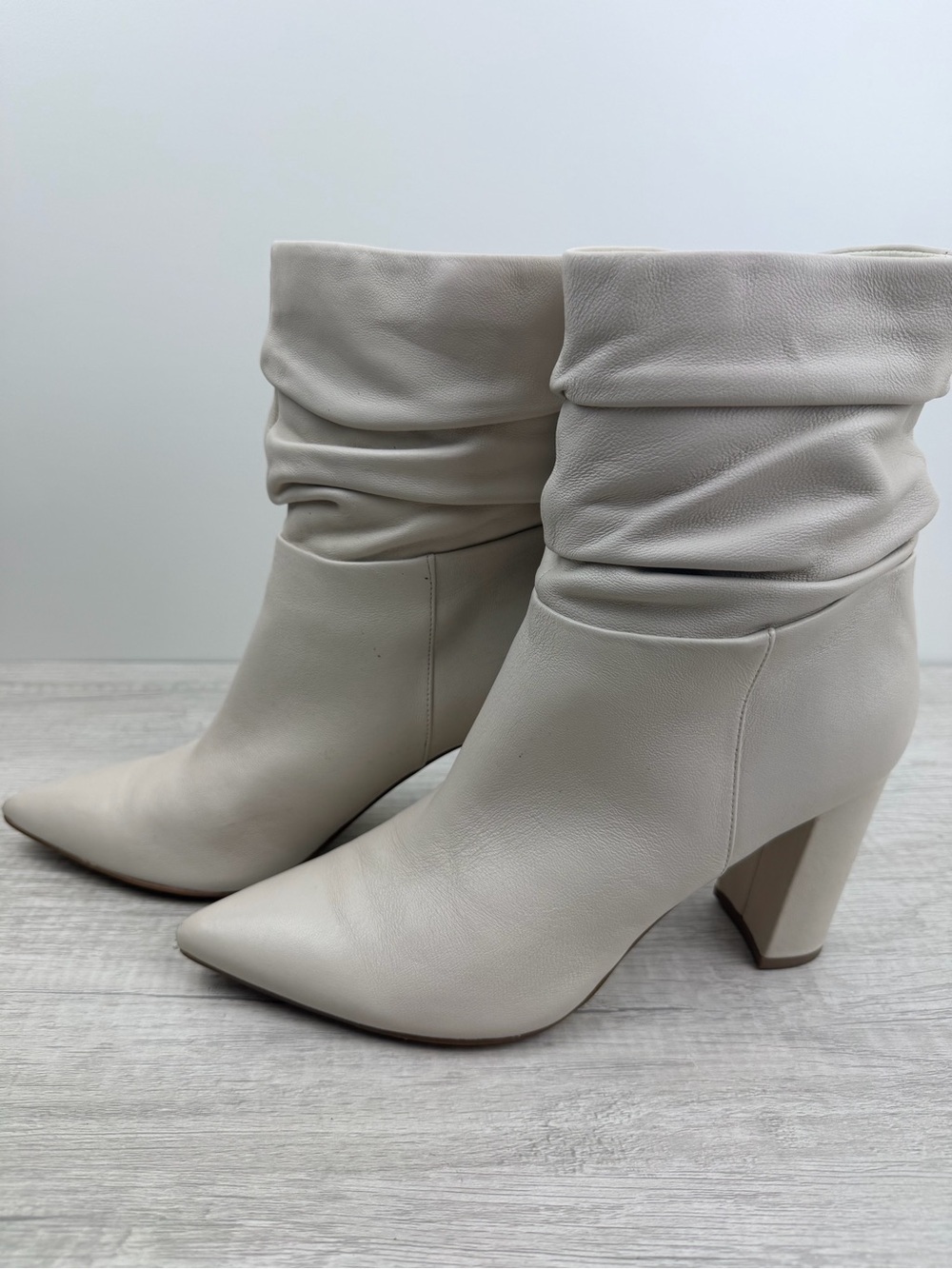 Marc Fisher Unana Slouch Ankle Boots Cream Size 7.5M - Picture 7 of 11